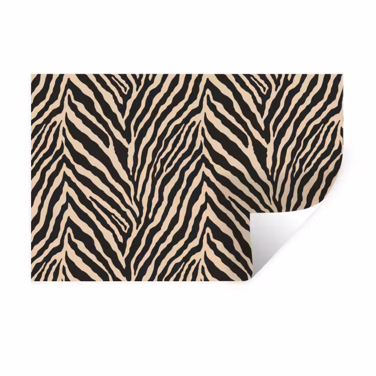 Zebra - Klassiek - Zwart Muursticker klein 286 -3d