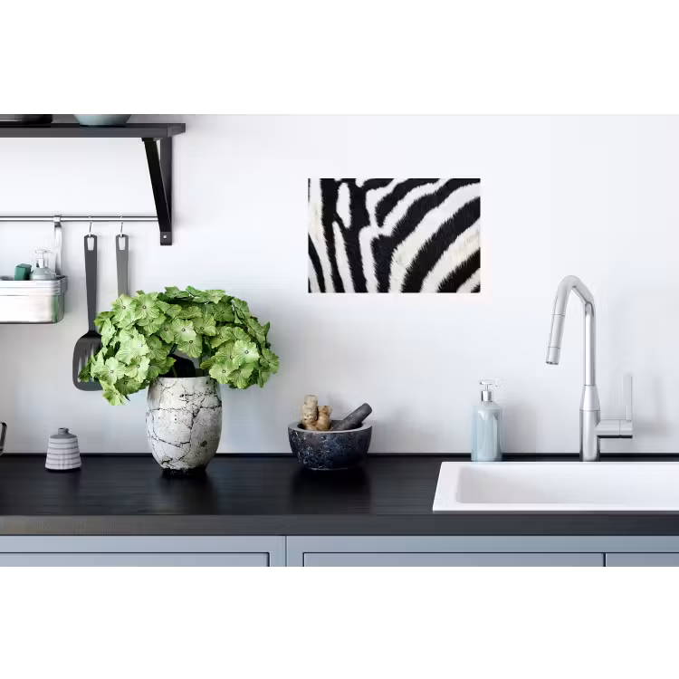 Zebra - Vacht - Klassiek - Zwart - Wit Muursticker klein -keuken