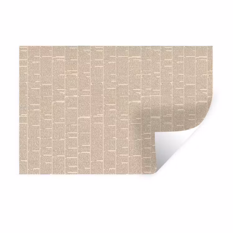 Krant - Nieuws - Historisch - Vintage - Beige Muursticker klein -3d