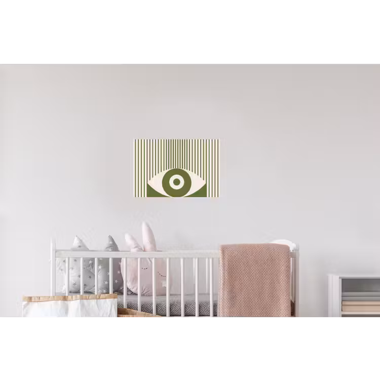 Abstract - Oog - Strepen - Modern - Groen Muursticker klein -kinderkamer
