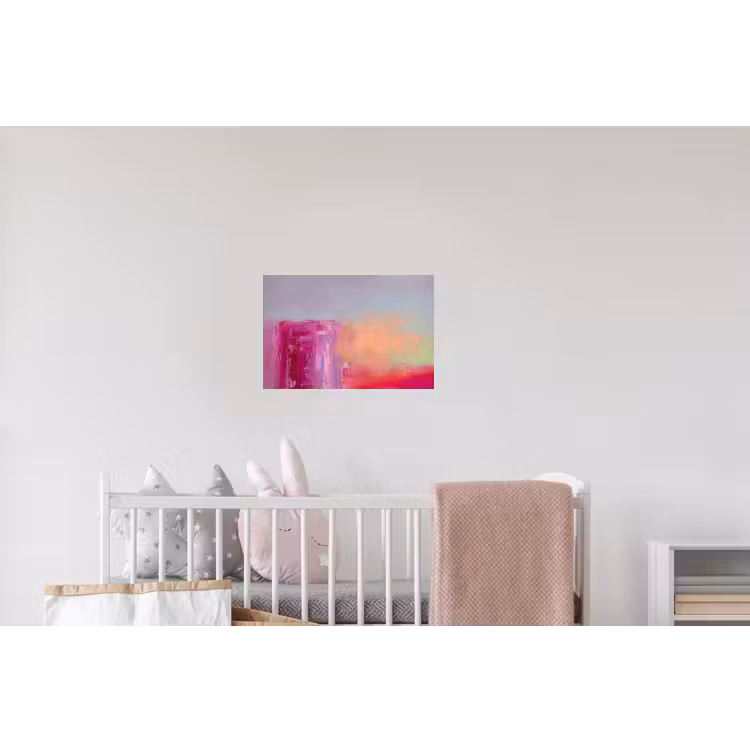 Abstract - Kleuren - Modern - Roze Muursticker klein -kinderkamer
