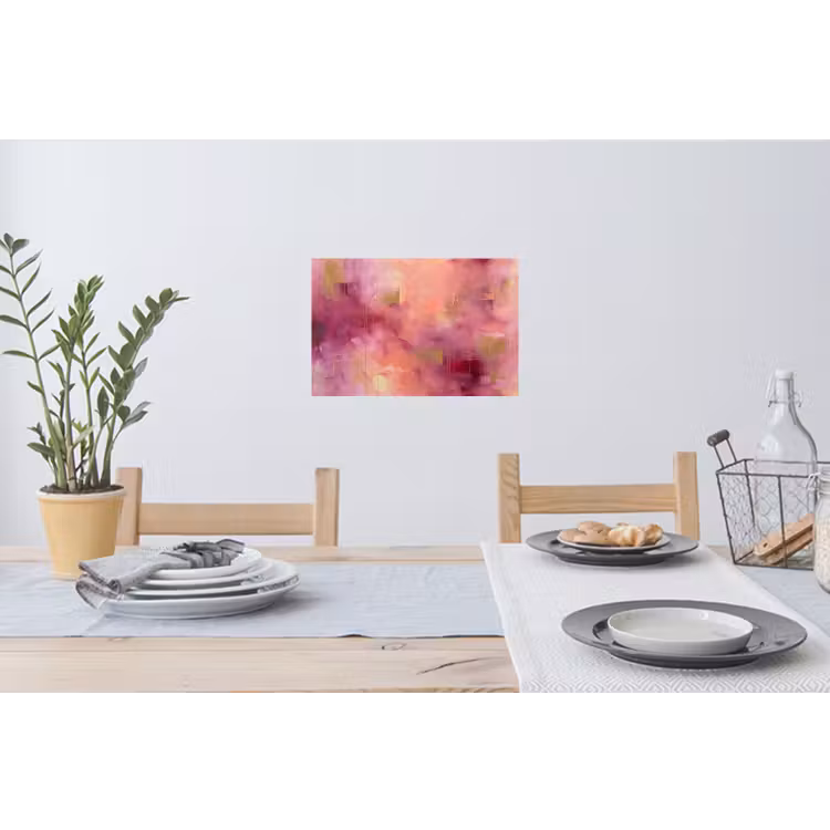 Abstract - Kleuren - Modern - Roze - Paars Muursticker klein -eettafel