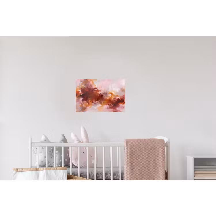 Abstract - Kleurrijk - Kunst - Modern - Roze-Rood Muursticker klein -kinderkamer