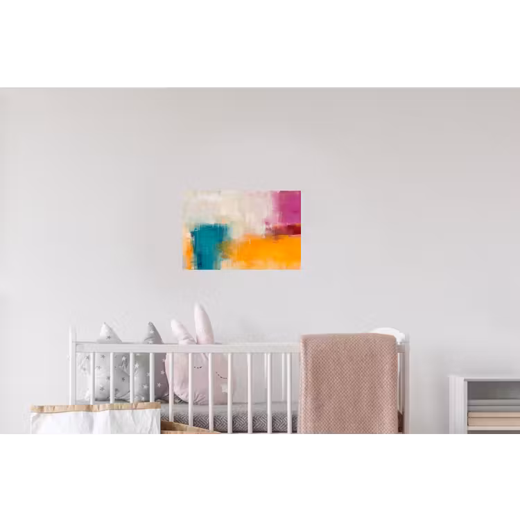 Abstract - Kleurrijk - Modern - Kunst - Oranje Muursticker klein -kinderkamer
