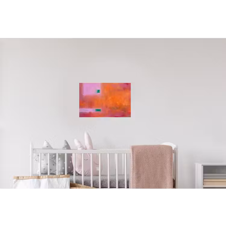 Abstract - Vlakken - Kunst - Modern - Oranje Muursticker klein -kinderkamer