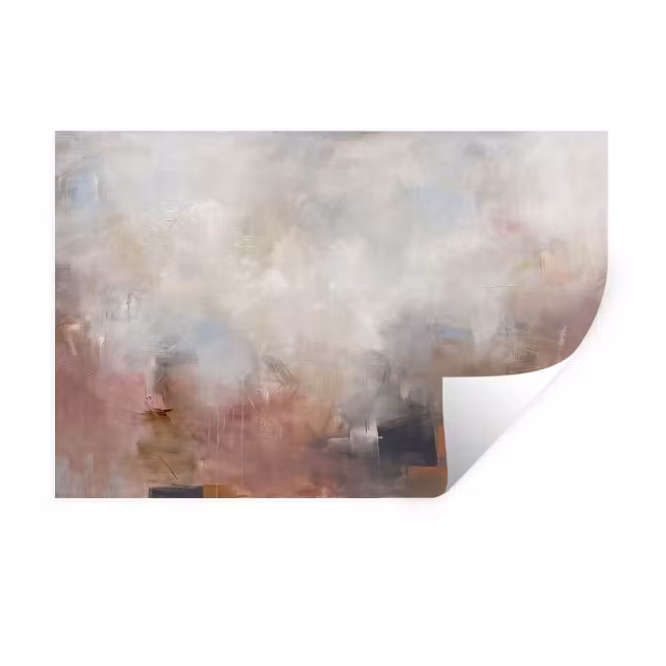 Abstract - Vloeiend - Kunst - Modern - Beige Muursticker klein -3d