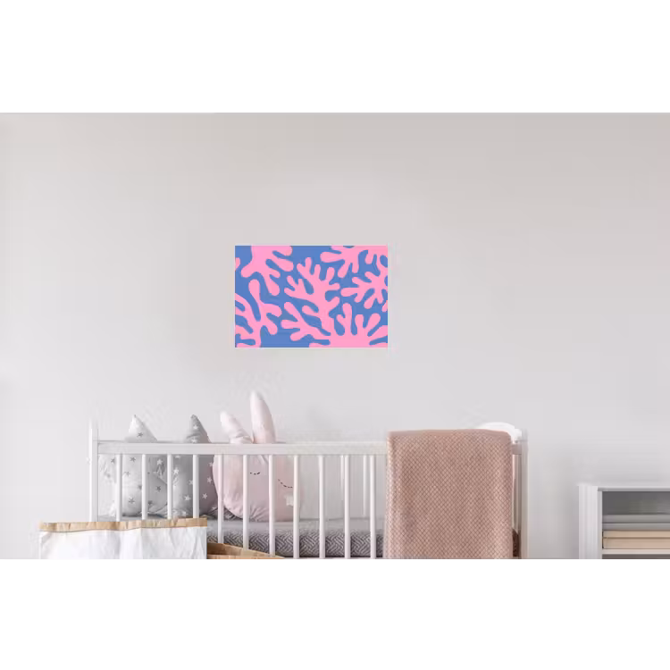 Abstract - Vormen - Roze - Blauw Muursticker klein -kinderkamer