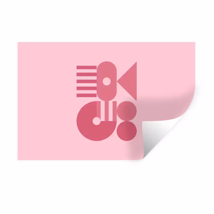 Abstract - Geometrisch - Vormen - Roze Muursticker klein -3d