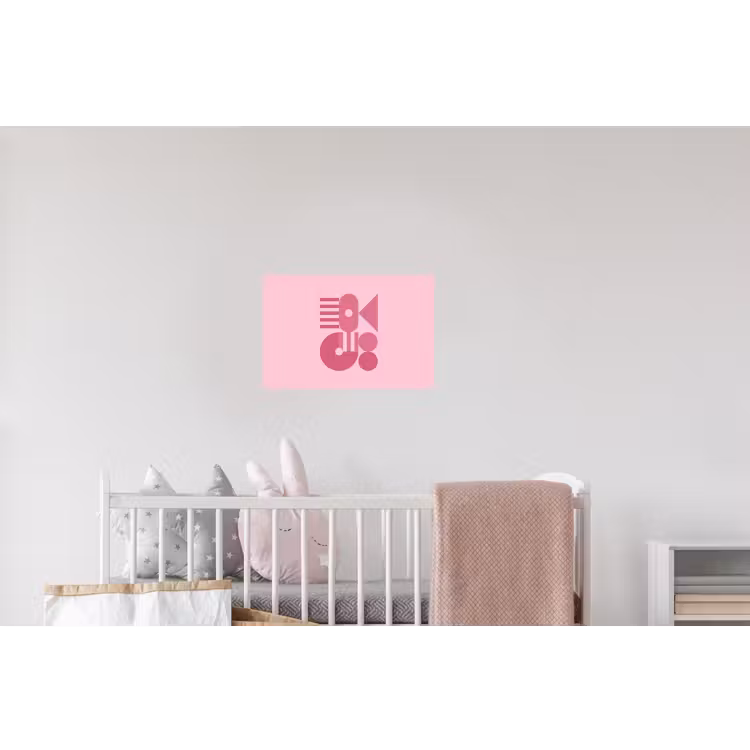 Abstract - Geometrisch - Vormen - Roze Muursticker klein -kinderkamer