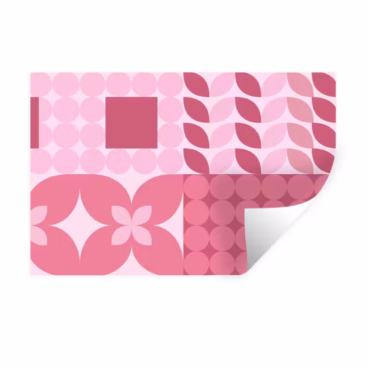 Abstract - Geometrisch - Patroon - Modern - Roze Muursticker klein -3d