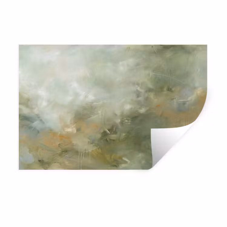 Abstract - Groen - Beige - Modern - Kunst Muursticker klein -3d