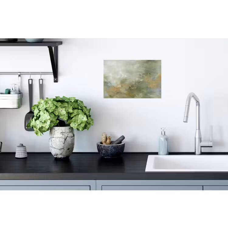 Abstract - Groen - Beige - Modern - Kunst Muursticker klein -keuken