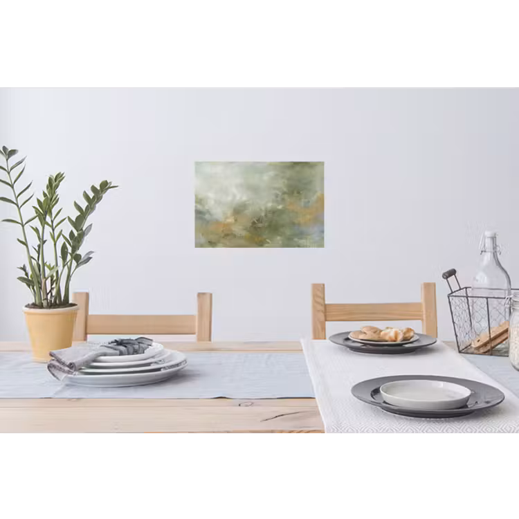 Abstract - Groen - Beige - Modern - Kunst Muursticker klein -eettafel
