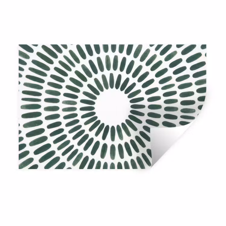 Abstract - Cirkel - Patroon - Modern - Groen Muursticker klein -3d