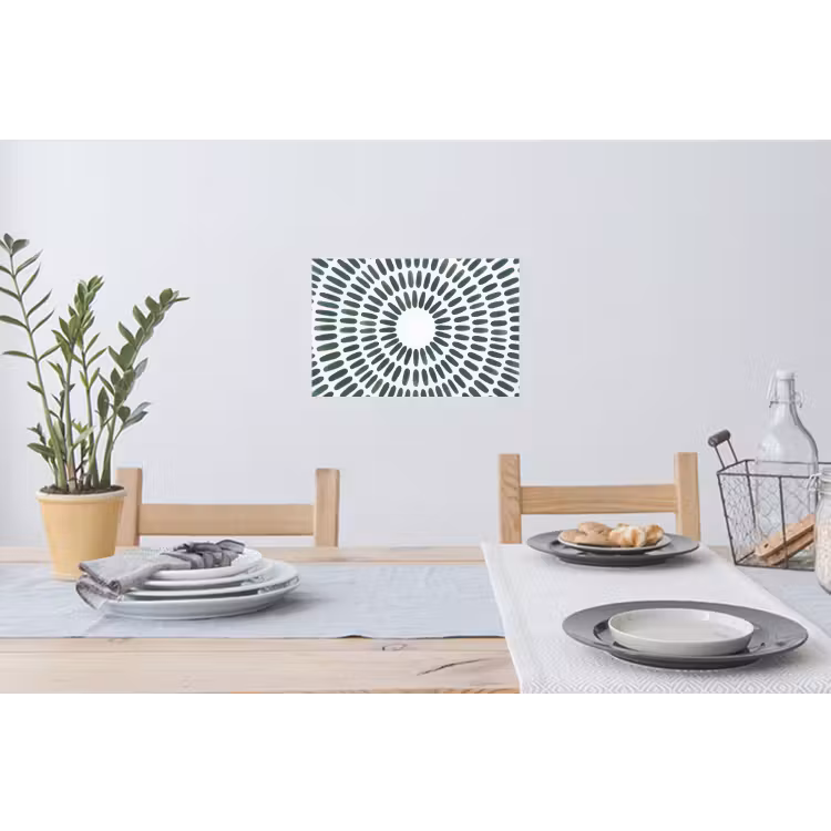 Abstract - Cirkel - Patroon - Modern - Groen Muursticker klein -eettafel