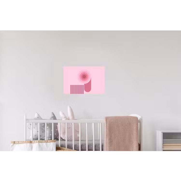 Abstract - Cirkels - Strepen - Modern - Roze Muursticker klein -kinderkamer