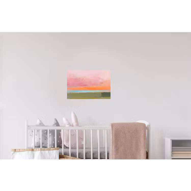Abstract - Landschap - Modern - Roze - Oranje Muursticker klein -kinderkamer