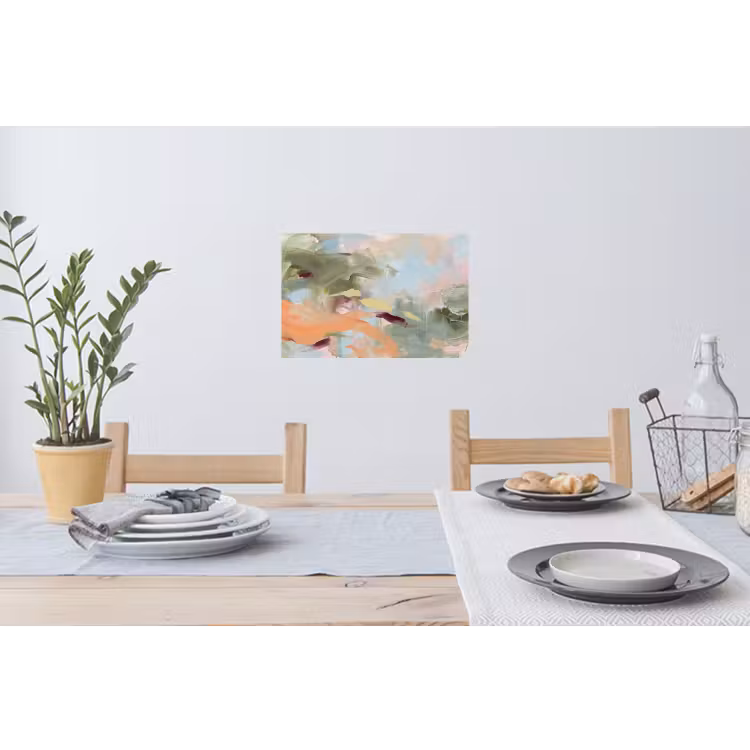 Abstract - Borstelstreken - Kunst - Modern - Pastel Muursticker klein -eettafel
