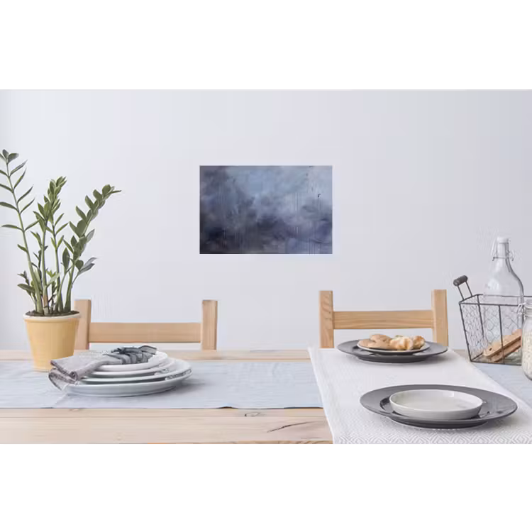 Abstract - Kwaststreken - Modern - Kunst - Grijs Muursticker klein -eettafel