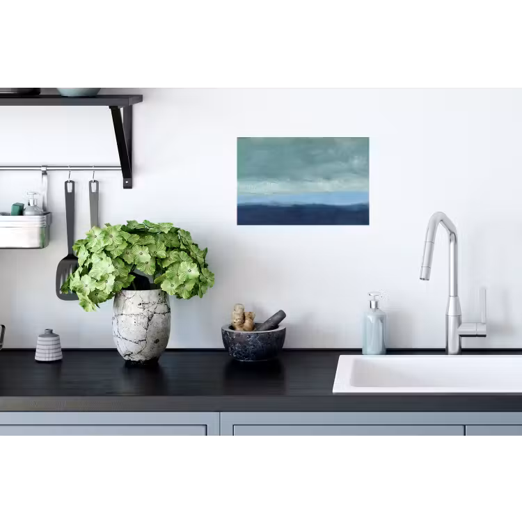 Abstract - Lagen - Rust - Modern - Blauw Muursticker klein -keuken