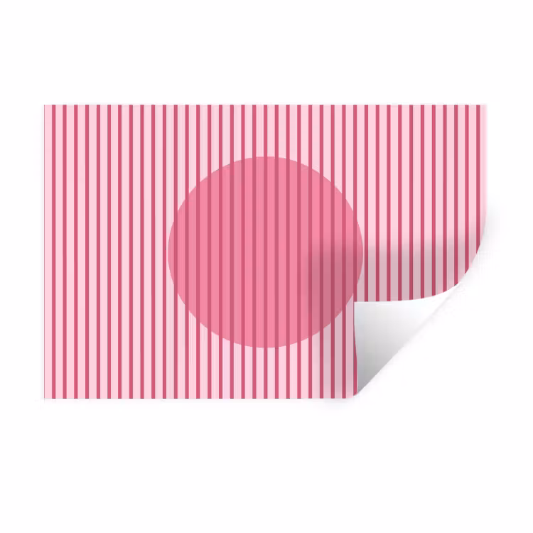 Abstract - Strepen - Ovaal - Roze - Modern Muursticker klein -3d