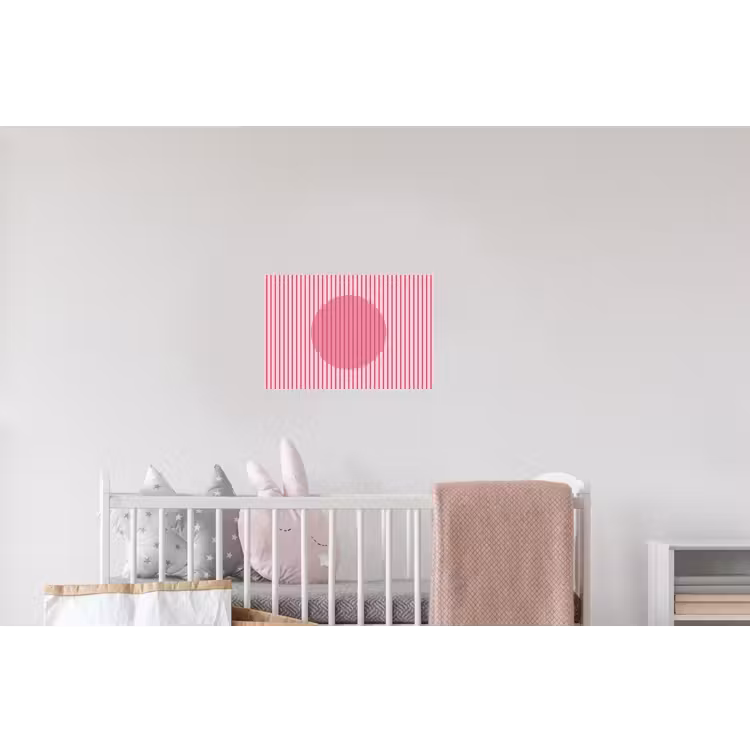 Abstract - Strepen - Ovaal - Roze - Modern Muursticker klein -kinderkamer