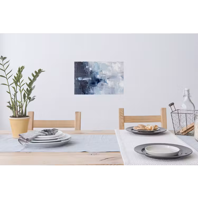 Abstract - Textuur - Kunst - Modern - Blauw Muursticker klein -eettafel