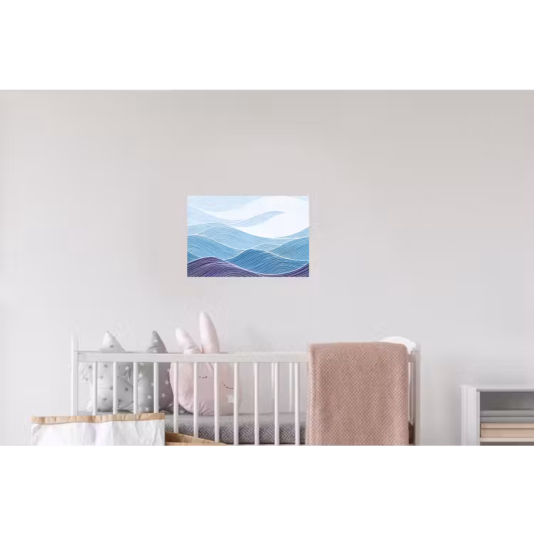 Abstract - Golven - Patroon - Blauw - Modern Muursticker klein -kinderkamer