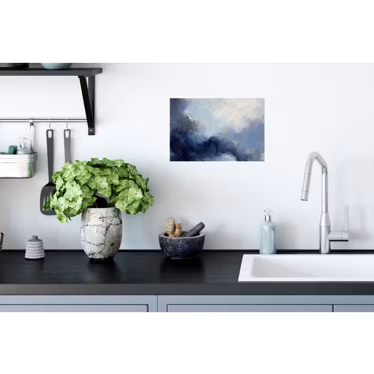 Abstract - Wolken - Modern - Blauw - Kunst Muursticker klein -keuken