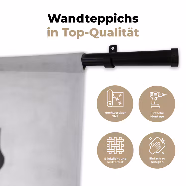 Hak - Wijn - Minimalistisch - Zwart Wandkleed katoen klein -tsfeer2_DE