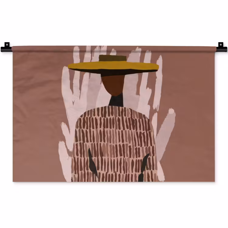 Abstract - Figuur - Illustratie - Hoed Wandkleed katoen klein -zz3d