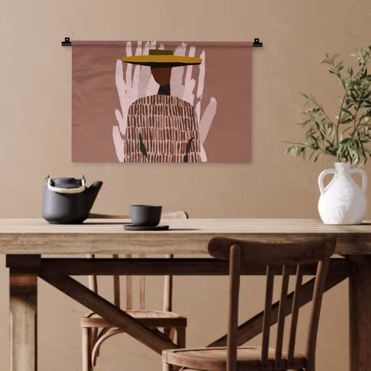 Abstract - Figuur - Illustratie - Hoed Wandkleed katoen klein -sfeer6
