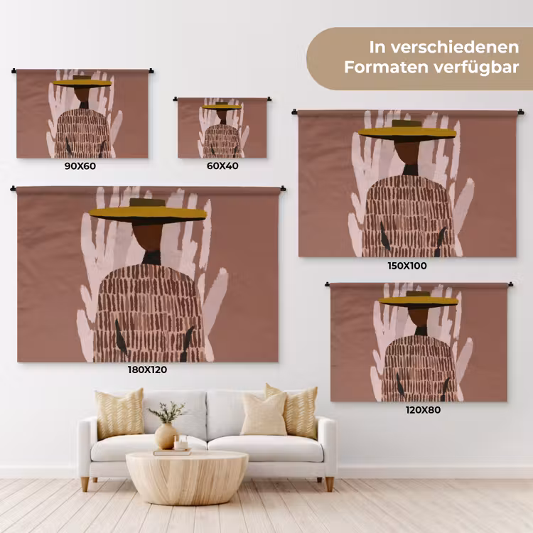 Abstract - Figuur - Illustratie - Hoed Wandkleed katoen klein -tsfeer8_DE