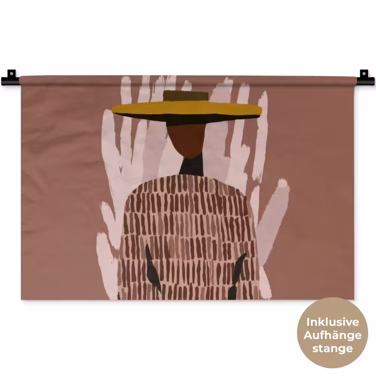 Abstract - Figuur - Illustratie - Hoed Wandkleed katoen klein -t3d_DE
