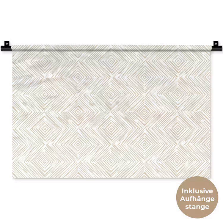 Abstract - Ruiten - Beige Wandkleed katoen klein 269 -t3d_DE