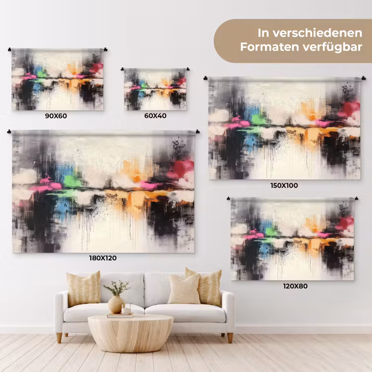 Abstract - Kleurexplosie - Landschap Wandkleed katoen klein -tsfeer8_DE