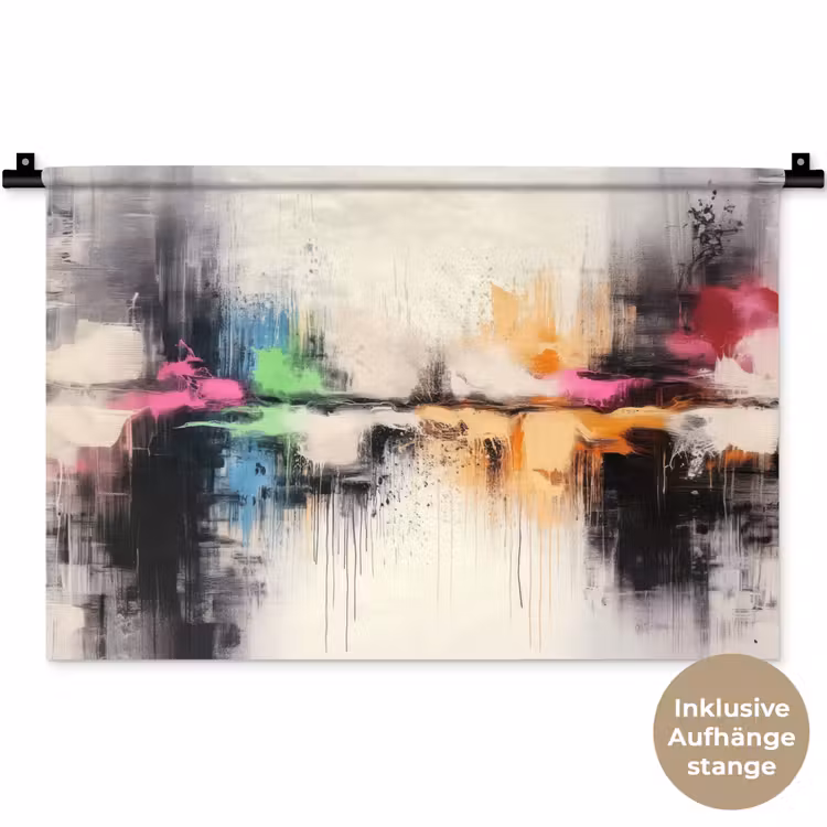 Abstract - Kleurexplosie - Landschap Wandkleed katoen klein -t3d_DE
