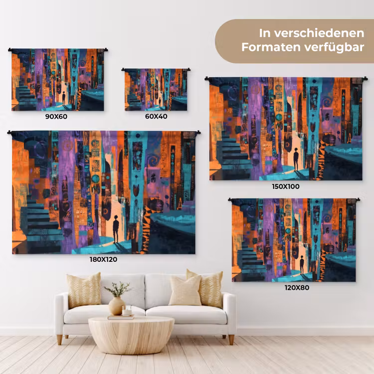 Abstract - Figuren - Kleurrijk Wandkleed katoen klein -tsfeer8_DE