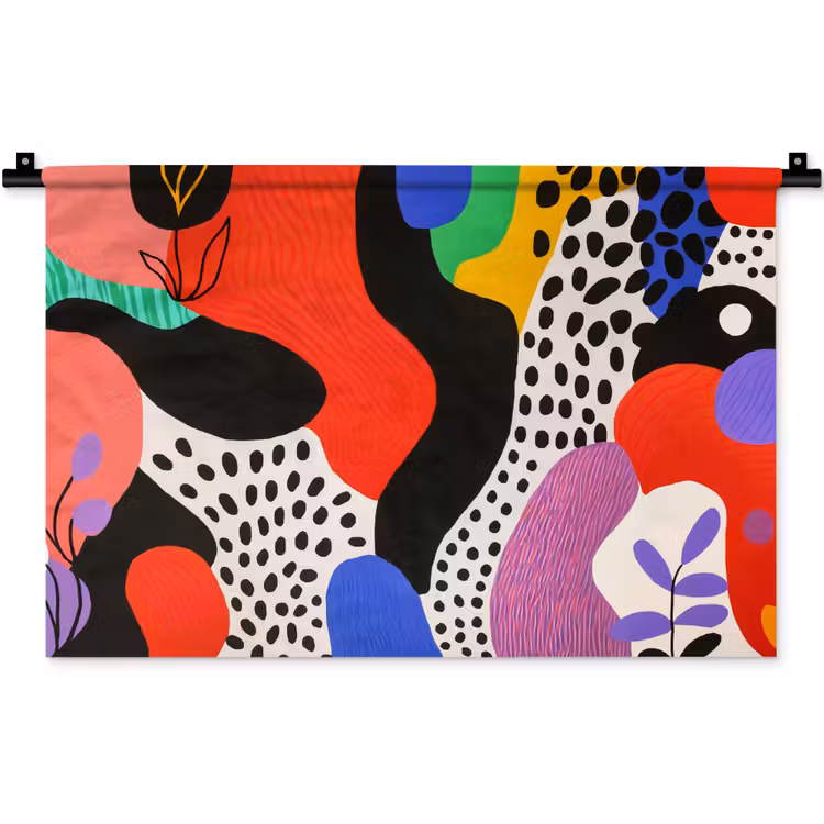 Abstract - Vormen - Kleuren - Stippen Wandkleed katoen klein -zz3d