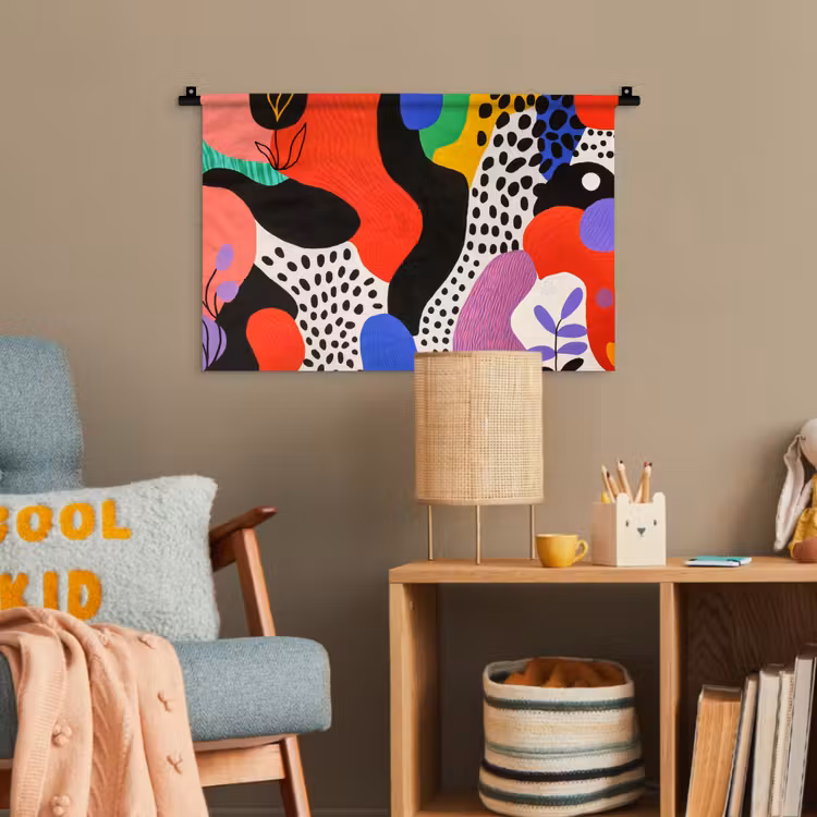 Abstract - Vormen - Kleuren - Stippen Wandkleed katoen klein -wsfeer4_kind