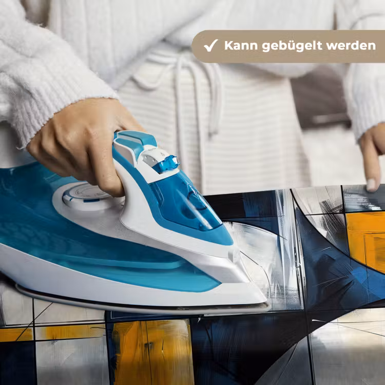 Abstract - Vormen - Goud - Blauw - Geometrisch Wandkleed katoen klein -tsfeer9_DE