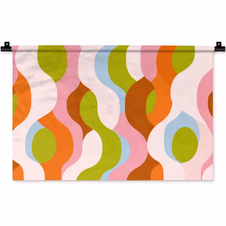 Abstract - Vormen - Roze Wandkleed katoen klein -zz3d