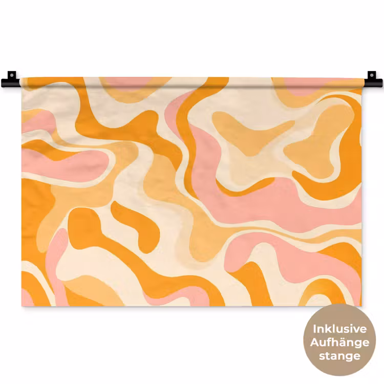 Abstract - Golvend - Oranje Wandkleed katoen klein -t3d_DE