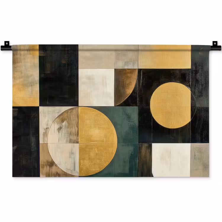 Abstract - Goud - Brons - Vormen - Geometrisch Wandkleed katoen klein -zz3d