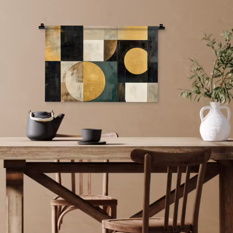 Abstract - Goud - Brons - Vormen - Geometrisch Wandkleed katoen klein -sfeer6