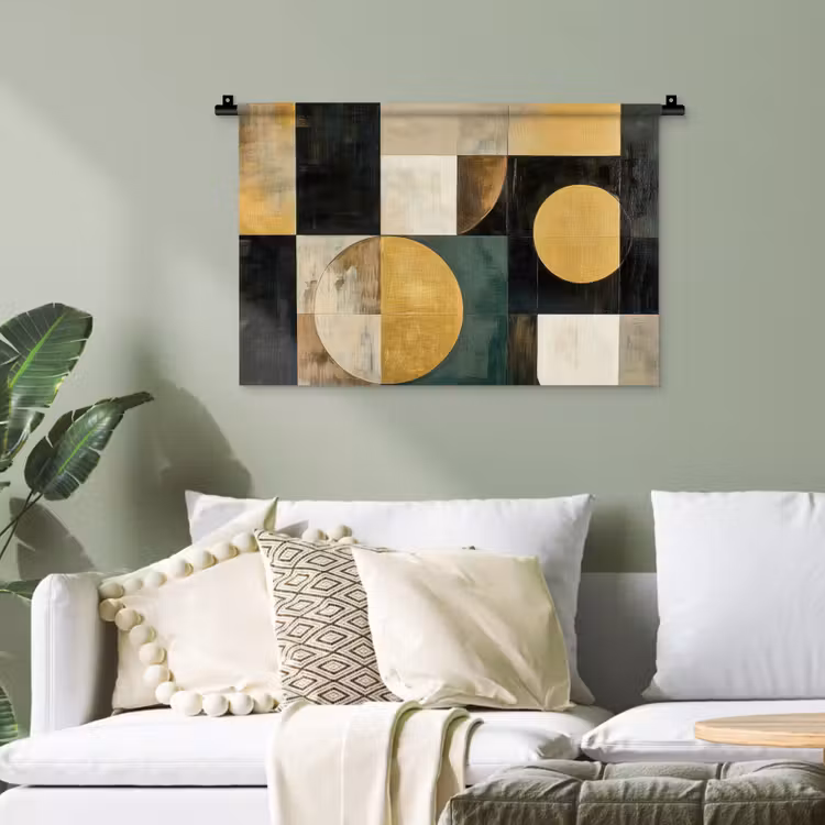 Abstract - Goud - Brons - Vormen - Geometrisch Wandkleed katoen klein -sfeer7