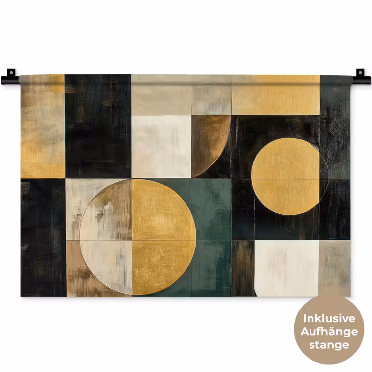 Abstract - Goud - Brons - Vormen - Geometrisch Wandkleed katoen klein -t3d_DE