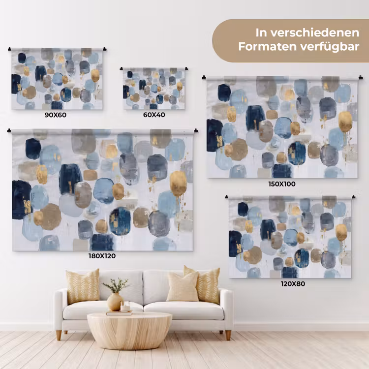 Abstract - Goud - Vormen Wandkleed katoen klein -tsfeer8_DE