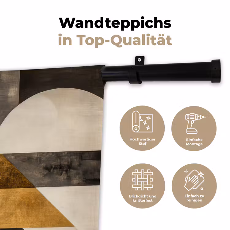 Abstract - Goud - Grijs - Vormen - Geometrisch Wandkleed katoen klein -tsfeer2_DE