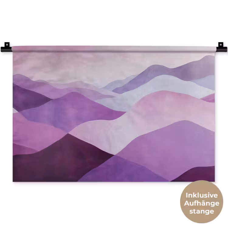 Abstract - Heuvels - Landschap - Paars Wandkleed katoen klein -t3d_DE
